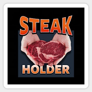 Steak Holder Funny Food Steak Meme Sticker